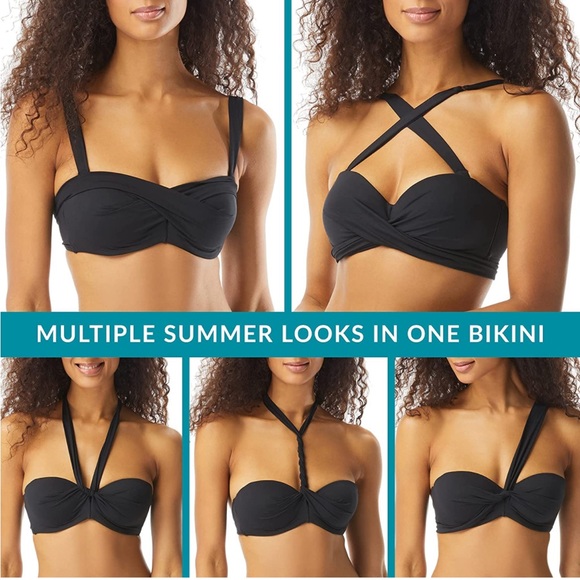 Coco Reef Five Way Bra Sized Underwire Sea Blue Bikini Top - Picture 11 of 13